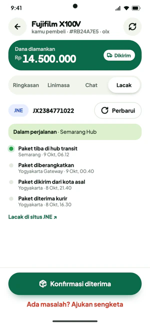 Tab Lacak: kurir JNE, nomor resi, dan riwayat perjalanan paket